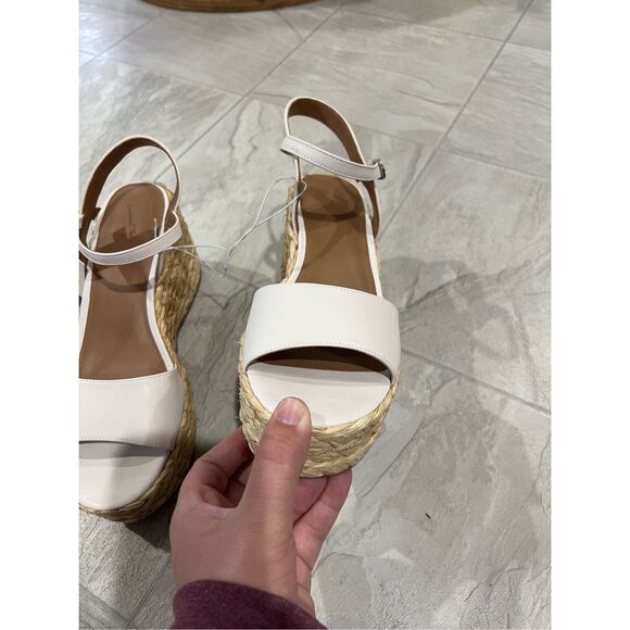 Universal Thread White Wedge Sandals Woman’s Size 11 NEW Memory Foam - Picture 4 of 12